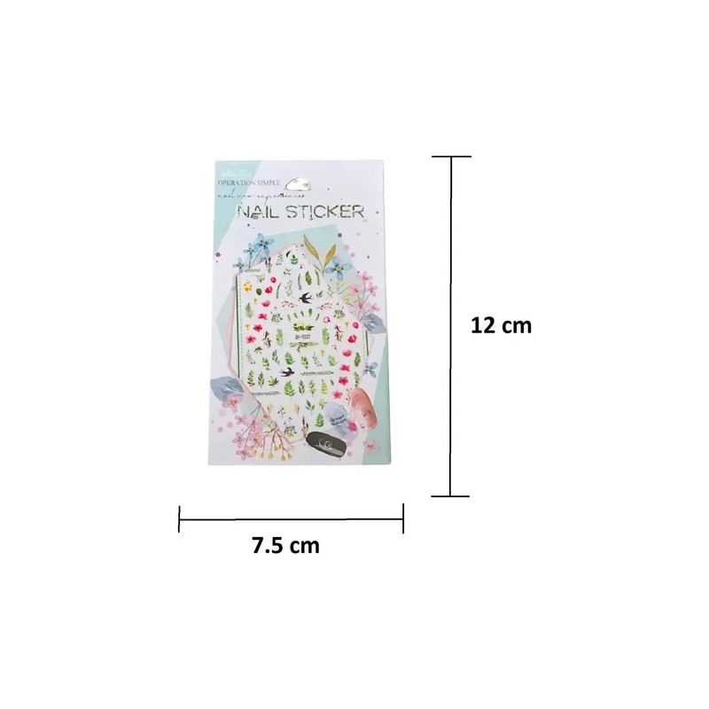 1000 Stickers Para Uñas Nail Sticker Paquete 12 Pzas