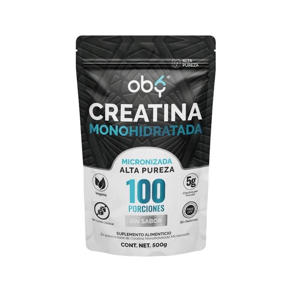 Creatina Monohidratada Micronizada Pura Polvo 500gr | Oby Creatine 100
