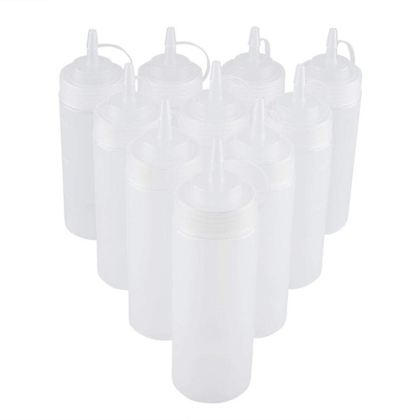 Squeeze Bottle Set, 340ml 10pcs Plastic Squeeze Squirt Condimento Botellas
