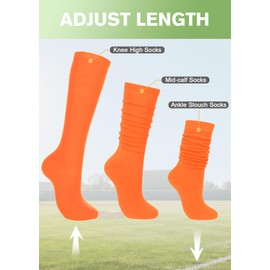 American Trends Women Softball Socks Knee High Tube Socks Long Baseball Soccer Socks for Youth Girls 1 Pack Orange One Size
