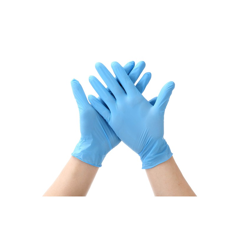 Disposable Nitrile Gloves, Powder Free, Blue, Size L (Pack of