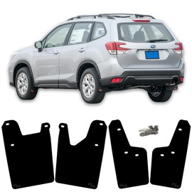 RokBlokz Rally Mud Flaps Compatible with 2019-2024 Subaru Forester (NOT Wilderness) - Multiple Colors Available - Custom Cut and Fit Mud Guards - Includes Mounting Hardware (BLK with BLK Logo, XL)