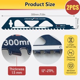 Reciprocating Saw Blades, Reciprocating Saw Blades Wood 300 mm, Saw Blades Reciprocating Saw for Aerated Concrete, Wood, Metal, Brick, Concrete, Compatible with Einhell, for Bosch, for Makita, for