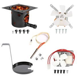 Upgraded 2.0 RPM Auger Motor, Fire Burn Pot and Hot Rod Ignitor, Grill Induction Fan for Traeger and Pit Boss Pellet Grill, Fire Pot Replacement for Traeger Parts Replacement, with Ash Remover, Screws