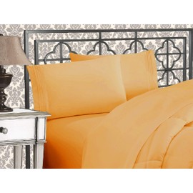 Elegant Comfort 1500 Thread Count Egyptian Quality 4-Piece Bed Sheet Sets, Queen, Deep Pockets, Gold                                                  