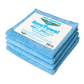 Aero Cosmetics All-Purpose Microfiber Cleaning Towels (4-Pack) Cleaning Cloth for Wet or Waterless Wash - Highly Absorbent, Lint-Free, Car, RV, Motorcycle, Kitchens, Bathrooms