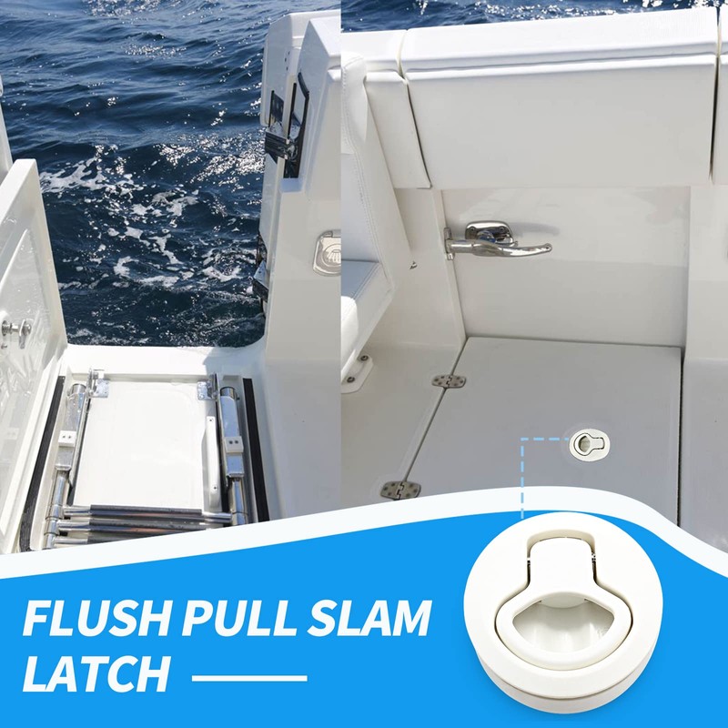 Kyuionty 4 Pack 2 Inch Flush Pull Slam Latch, Plastic