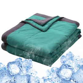 Winuoyang Cooling Blanket for Night Sweats, Breathable Lightweight Blanket for Summer Hot Weather 100x140cm (Green New)