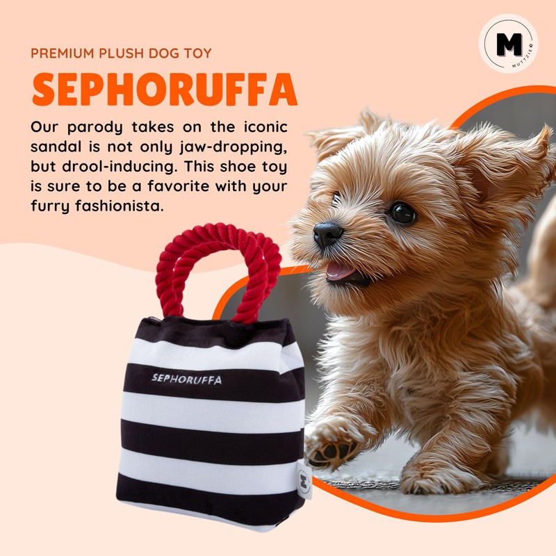 Muttzie Sephoruffa Bag - Adorable Plush Parody Dog Toy with