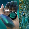 Green Multichrome Eyeshadow, High Pigment Blue Green Holographic Duochrome Eyeshadow,