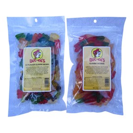 Buc-ee's Gummi Bundle: 12 Flavor Gummi Bears and Gummi Worms in Resealable Bags, One Bag Each, 12 Ounces Per Bag