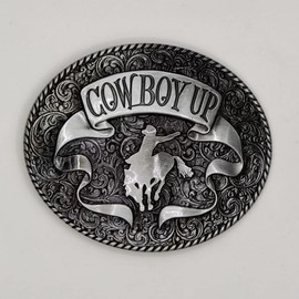 NCERYE Cowboy Belt Buckle, Western Cowgirl COWBOY UP Belt Buckles, Men’s Country Rodeo Belt Buckle (COWBOY UP)