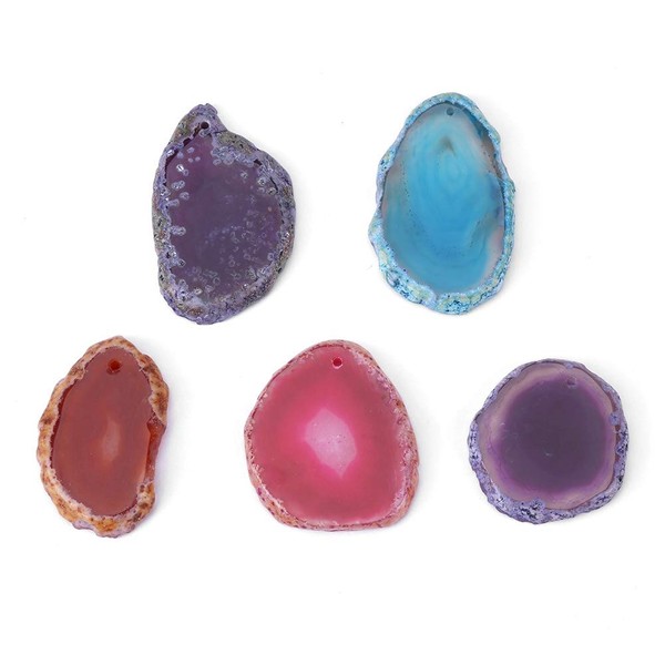 Agate Slices, 5 Pieces 30-40mm Natural Irregular Agate Slices with