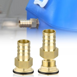 Water Butt Feed-Through 1 Inch Tank Feed-Through Brass Hose Nozzle for Rain Butt Connector Barrel Connection with Nozzle for Rain Barrel Water Tanks Cisterns