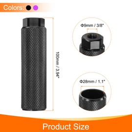 sourcing map 2 Pairs Bike Pegs Aluminum Alloy Rear Stunt Pegs Anti-Skid Back Seat Stands Fit 3/8" Axles for Mountain Bike, Black & Purple