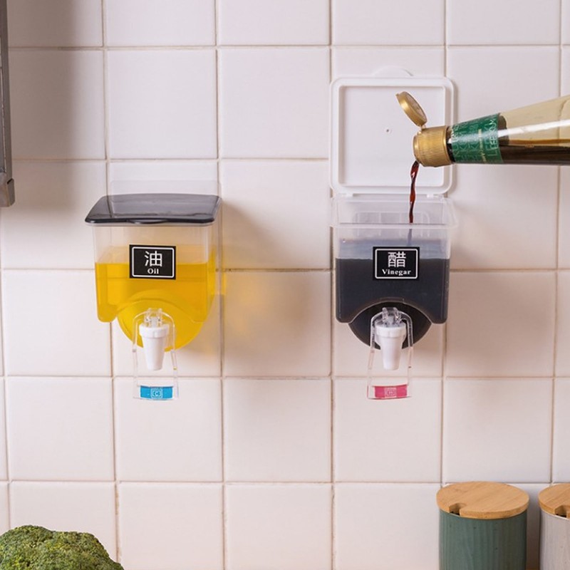 Wall Mounted Liquid Seasoning Tank Large Capacity Seasoning Bottles Oil
