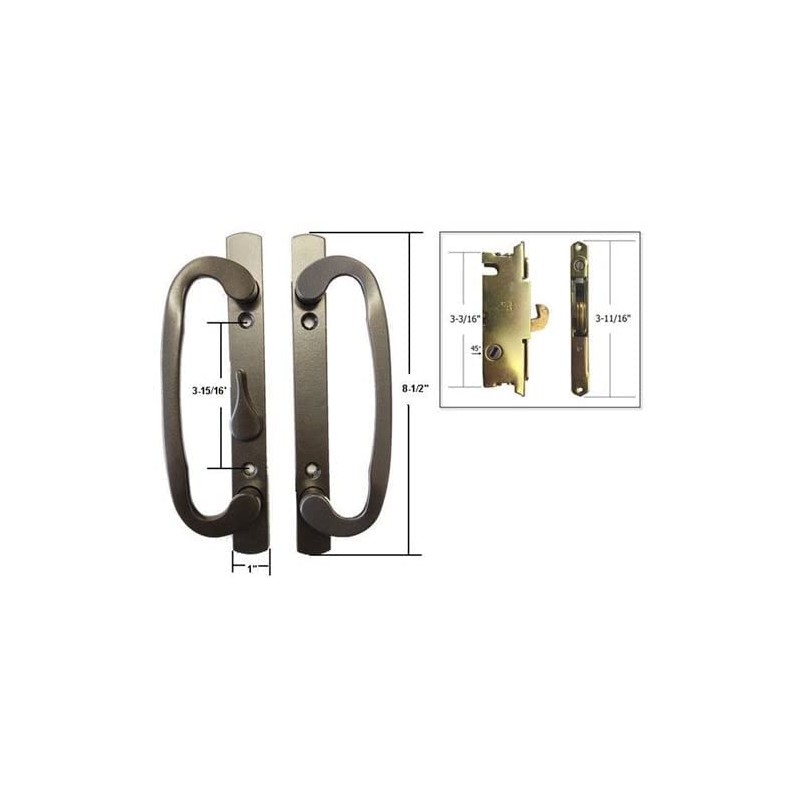 TechnologyLK STB Sliding Glass Patio Door Handle Set with Mortise