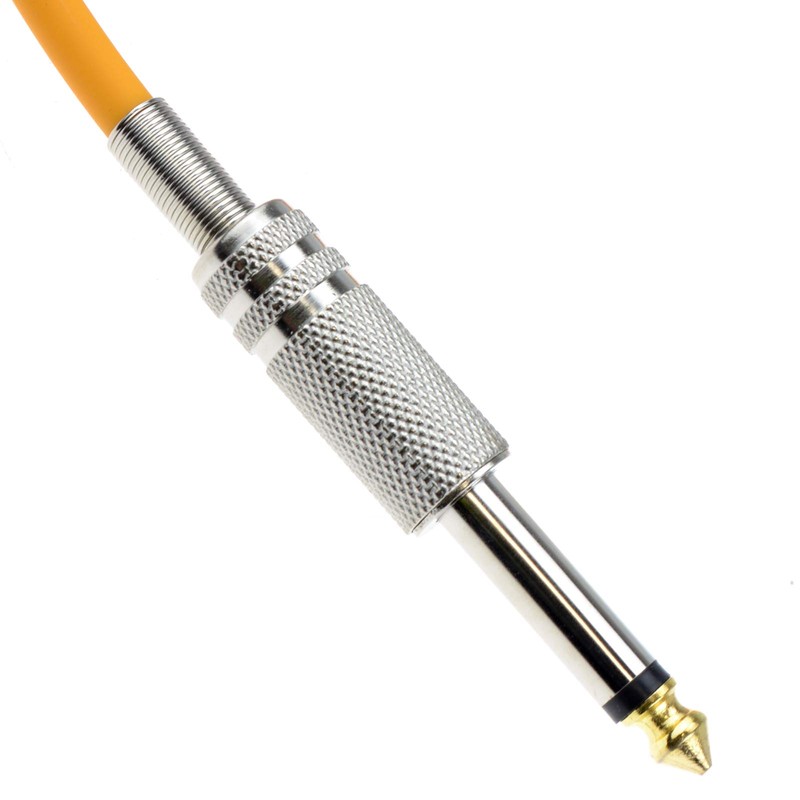 Professional 6.35 mm Loss Noise Guitar Cable Metal Connectors Orange
