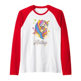 Adley Merch Unicorn Design Raglan Baseball Tee