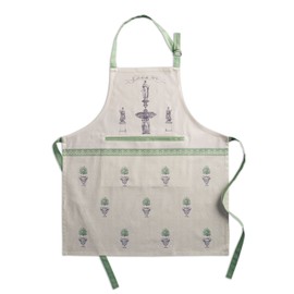 Maison d' Hermine Cloth Apron 100% Cotton (70 cm x 85 cm) 1 Piece Adjustable Neck Strap Easter Apron with Center Pocket & Long Ties for Chef, Women & Men, Wedding Use, Jardin Du Roy - Spring/Summer