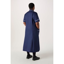 Simon Jersey Unhemmed (With Iron On Hem Tape), Length Adjustable Nursing Dress. Crease Resistant, Easy Care Nurses Uniform for Women/Healthcare Dress in Size 18