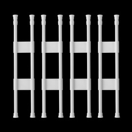 Reggory 4 Sets Double RV Refrigerator Bars, 15.8-27.6 Inches Non-Slip Adjustable RV Fridge Tension Rods, for Camper Refrigerator, Kitchen, Bookshelf, Cupboard-White