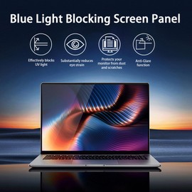 Halloive Laptop Anti Blue Light 14 Inch, Removable 16:9 Aspect Blue Light Blocking Screen for 14 Inch Laptop, Anti Glare Blue Light Slide Mount Tabs Cover for blue light screen protector 14 in