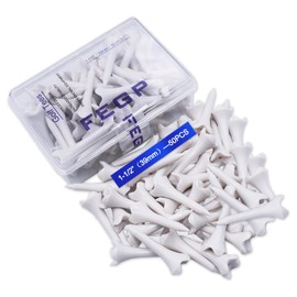 1 1/2'' Plastic Golf Tees Pack of 50 Bulk, 4 Prongs Plastic Golf Tees Performance Series Low Resistance 1 1/2-Inch Golf Tee White