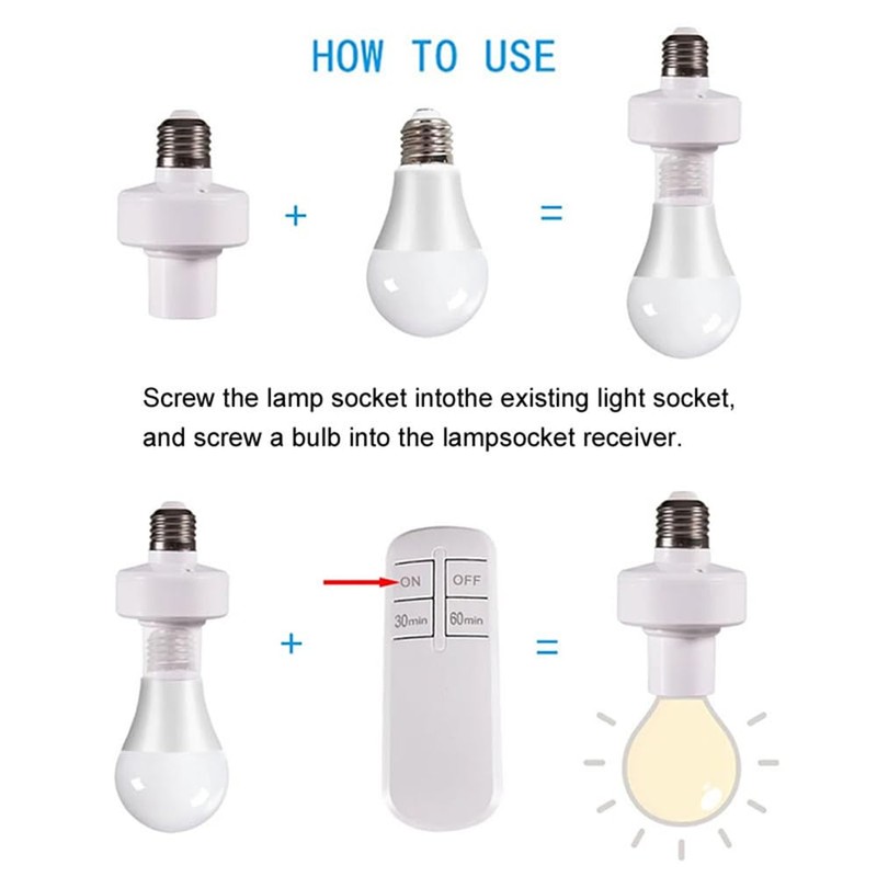 SZXJY Remote Control Light Socket with 15 30 60 Minute