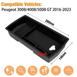 TTCR-II Compatible with Centre Console Storage Box Peugeot 3008 5008 GT/Citroen C5 Aircross/DS7 Crossback 2016-2024 Centre Console Armrest Organiser, Centre Armrest Organiser Peugeot 3008 Accessories