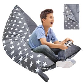 Byzesty Bean Bag Chair Cover, Bean Bag Kids Cuddly Toy Storage Stuffed Toy Bean Bag Cover Bean Bags for Children Bean Bag Children's Room Children's Couch (Star)