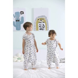 TADO MUSLIN Organic Cotton Baby Sleep Sack - 3 Pack Split Leg Wearable Blanket, 0.5 TOG Breathable Sleeveless Sleeping Sack with YKK Zipper for Toddlers