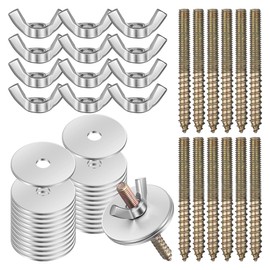 Lurrose 12pcs Birdcage Perch Mounting Screw Kit with Wing Nut Washer Carbon Steel Cage Accessories Easy Installation
