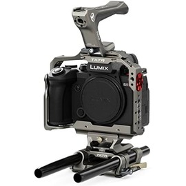 Tilta Camera Cage Compatible with Panasonic S5 II/IIX/G8 II Basic Kit - Titanium Gray, Cold Shoe and 1/4"-20 Threads with Locating Pins | TA-T50-A-TG