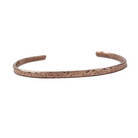 ELAMENTS DESIGN Solid Copper Slim Bracelet Hammered Design Fits Wrist Sizes 5 Inch