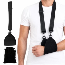 Adjustable Arm Sling with Black Storage Bag,Adjustable Sling for Arm Support,Breathable,Perfect for Men,Women,Comfortable and Durable(Black