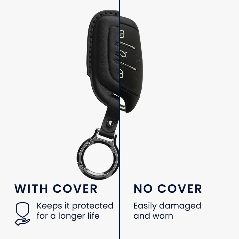 kwmobile Leather Key Cover Compatible with MG 3-Button ZS MG4
