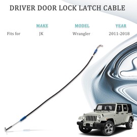 Unikpas Driver door Latch Cable Compatible for Jeep Wrangler JK 2011-18 Front Left Door Lock Release Cable