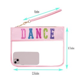 HYOOG Dance Recital Gifts Letter Clear Zipper Snack Bag For Travel, Pvc Clear Makeup Bag, Cosmetic Travel Bag For Women Gift (Dance, 3)