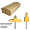 Milling Cutter, 2-Piece 8mm Shank Handrail and Table Edge Router