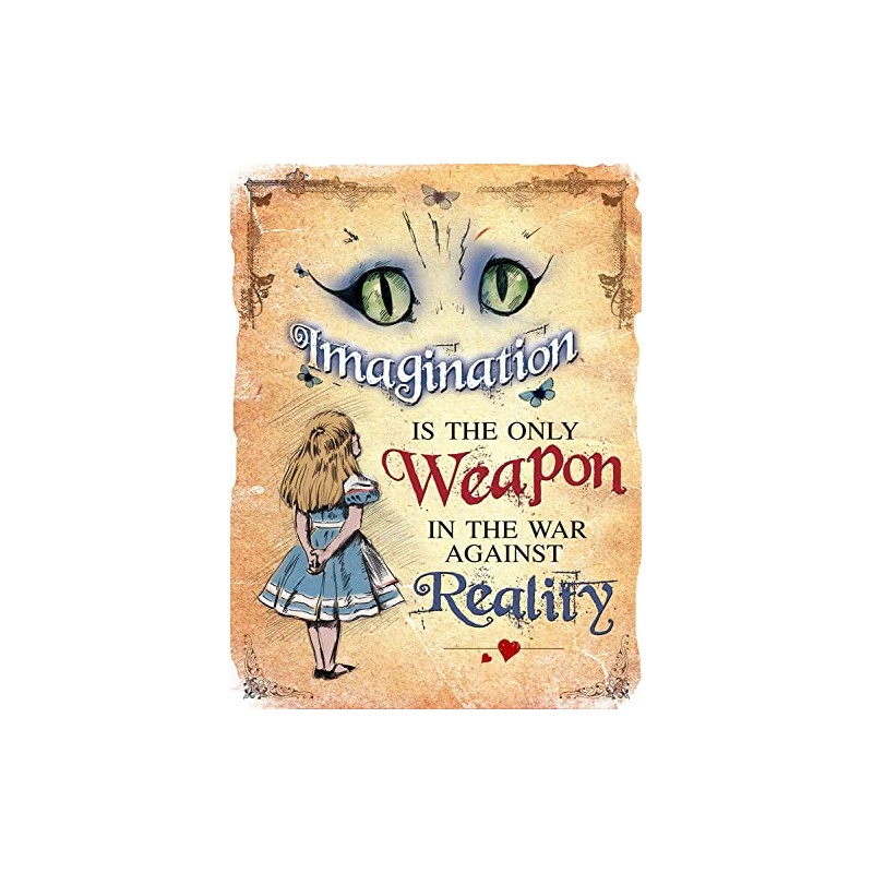 Sawfish® Alice in Wonderland The Cheshire Cat Metal Sign Retro