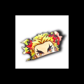 Mini Rengoku Holographic Anime Peeker / Laptop Decal / Sticker