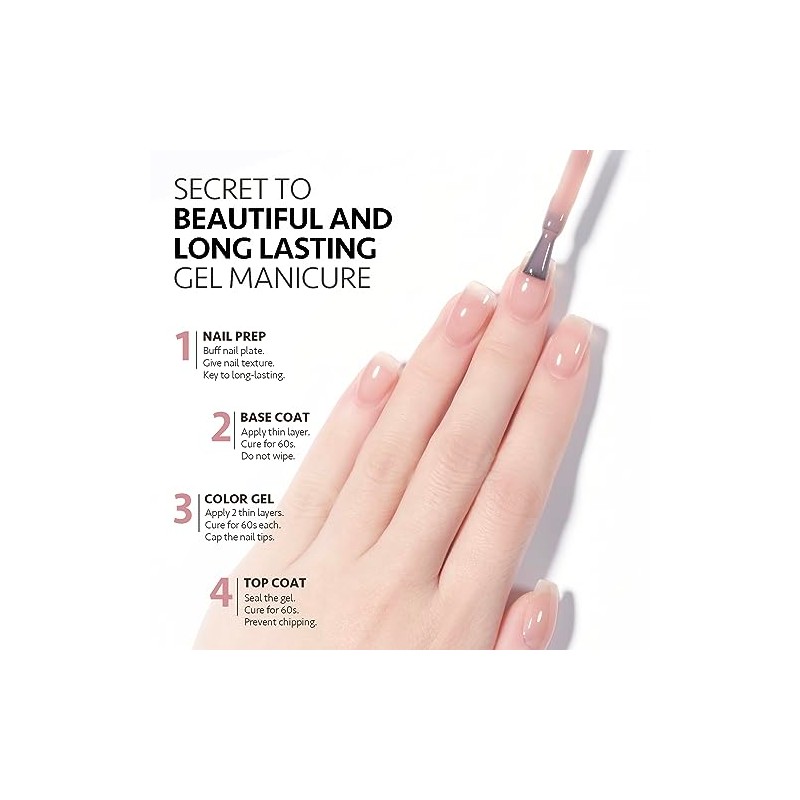 GAOY- Esmalte de uñas en gel Jelly Nude, esmalte en