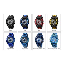 SKMEI 1163 Watches Kids Outdoor Sports Children Watch Digital Quartz Wristwatch for Boys Girls Watches with PU Strap Band Alarm LED Luminous Waterproof Date Shock Resistance Wearable Accessories