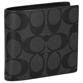 Coach CR428 Men's Bi-fold Wallet, Black, Black, One size