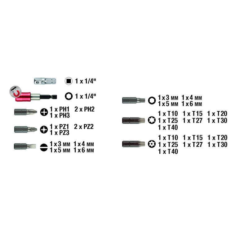 kwb Kraftixx 118490 Bit Box 32 Pieces