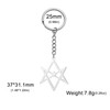 EUEAVAN Unicursal Hexagram Symbol Keyring 6-Pointed Star Key Ring Occult