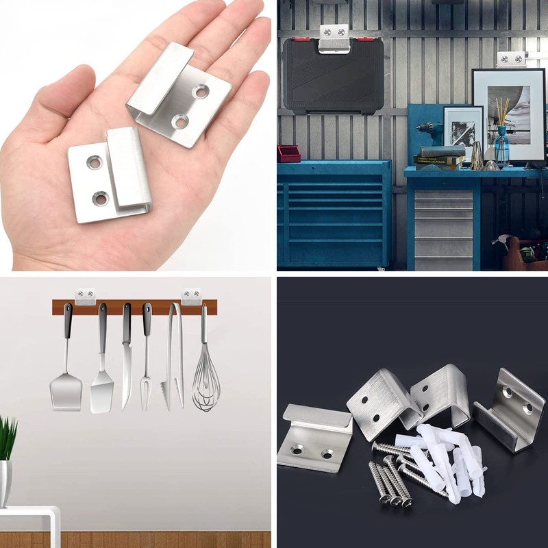 ZHIQIN 6 Pcs Silver Heavy Duty Hooks Ceramic Tile Brackets