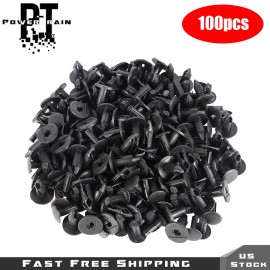Nurniacl 100pcs 8mm Car Hole Plastic Rivets Fastener Fender Bumper Push Pin Clip