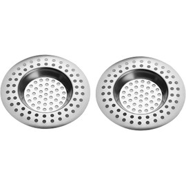 VONRUSS-UK Stainless Steel 2Pcs Kitchen Sink Strainer Plug Standard Dual Function Basket Strainer Drain Protector Sink Waste Stopper Hole Hair Catcher For Kitchen Bathroom Shower Bathtub